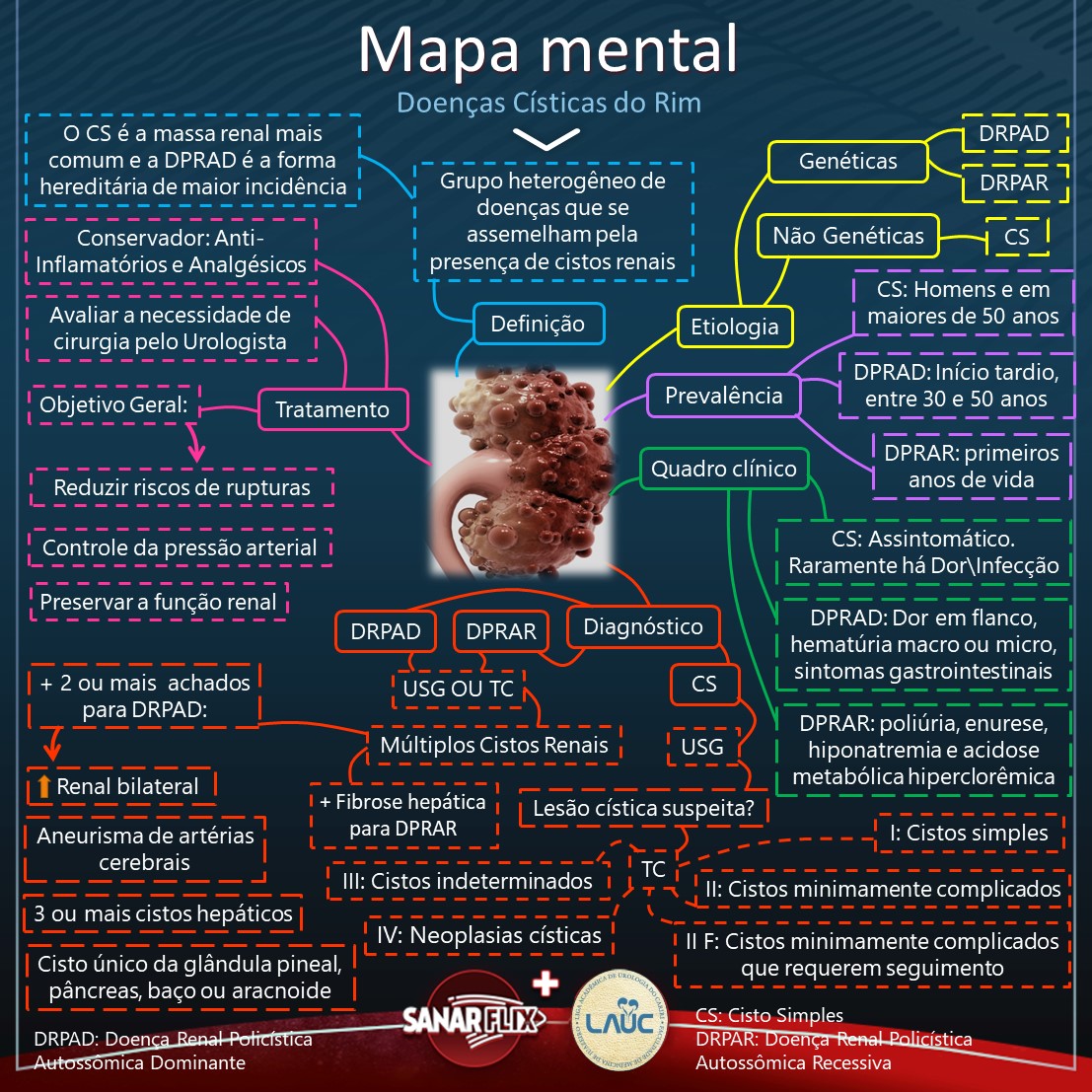 doenças císticas dos rins, Mapa mental: doenças císticas dos rins| LIGAS