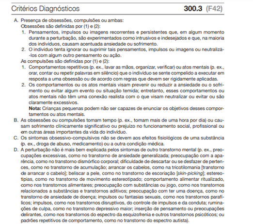 Critérios Diagnósticos TOC